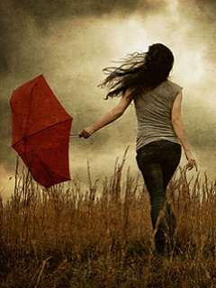 Download Lonely girl with umbrella - Girls with emotions for your mobile  cell phone