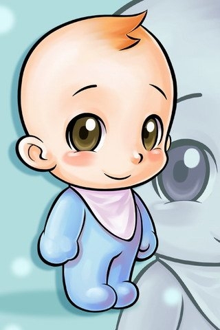 Download Cute little baby - Collection of cartoon pic for your mobile cell  phone