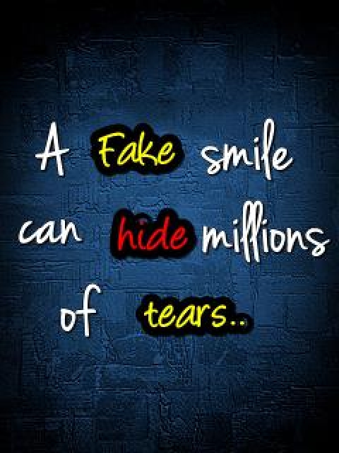 Download Fake smile - Saying quote wallpapers for your mobile cell phone