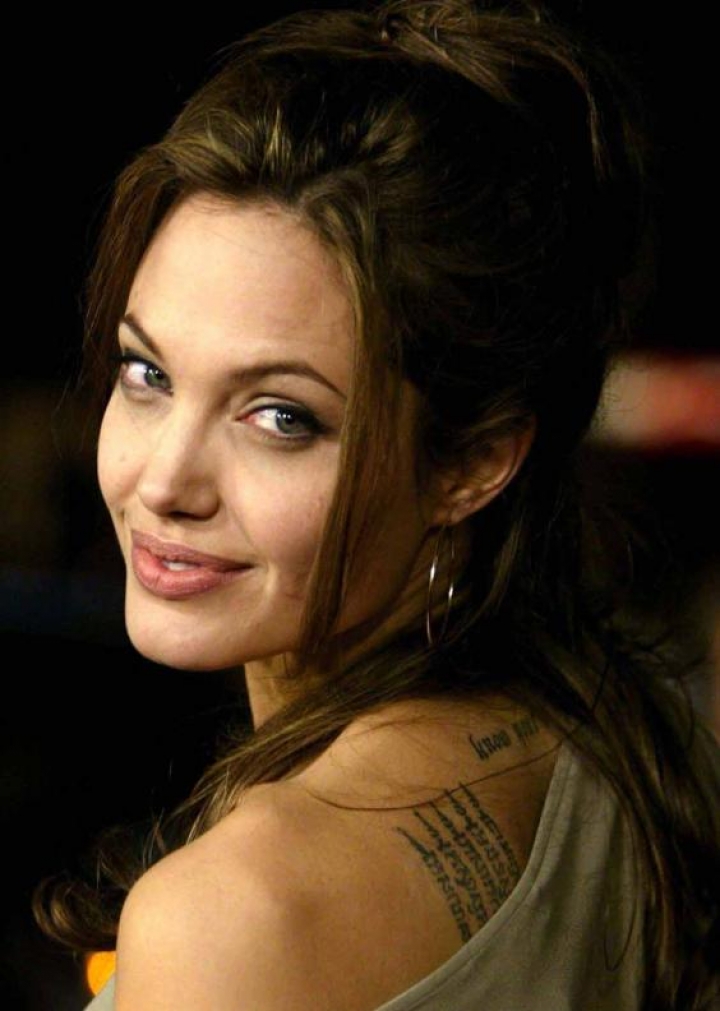 Download Angelina jolie tattoo - Hollywood actress images for your mobile  cell phone