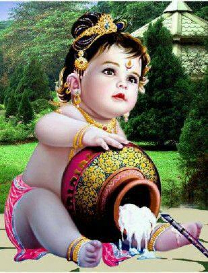 Download Sweet krishna ji - New year wallpapers for your mobile cell phone