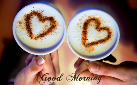 Download Good morning hearts on coffee - Good morning wallpapers for your  mobile cell phone