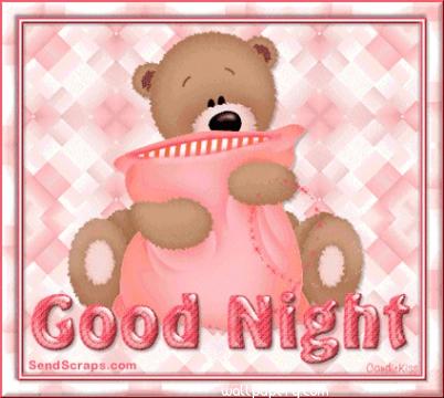 Missing you teddy beat animated good night wish