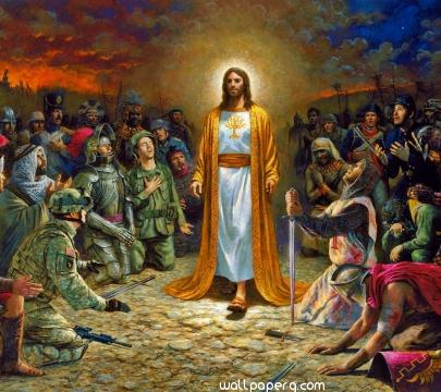 Jesus and soldiers