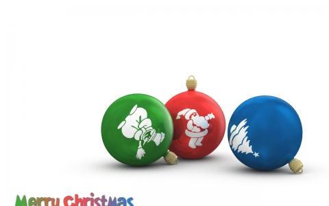 3 christmas globes