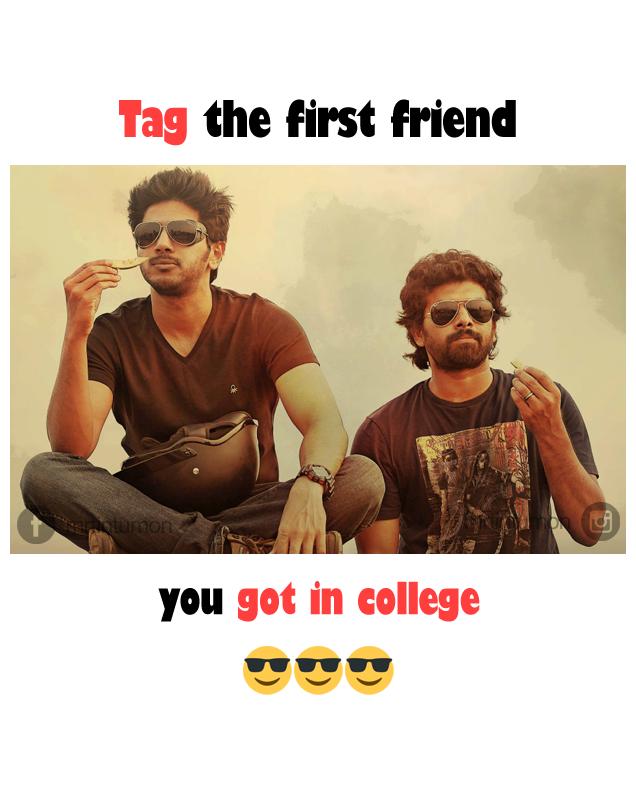 Tag your first friend in college