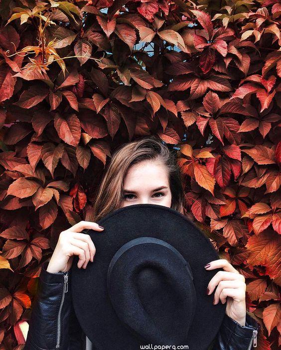 Girl with black hat