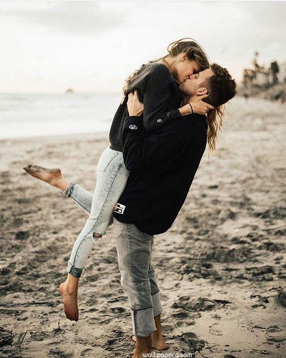 Love couple on the beach image