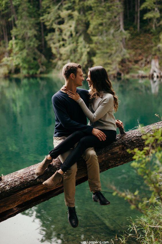 Love couple on the tree branch