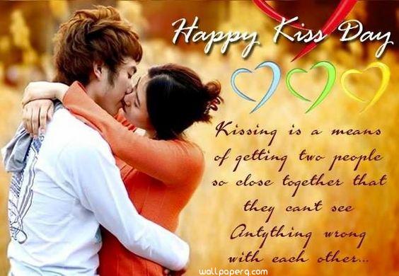 Kiss day wallpaper with quote