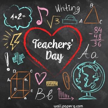 Teachers day written on a