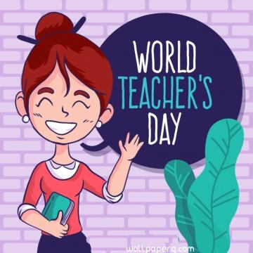 World teachers day composition female teacher
