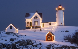 Christmas lighthouse