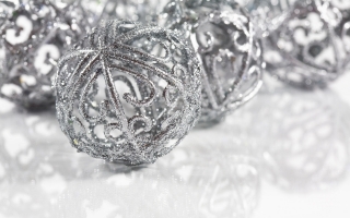 Silver christmas globes