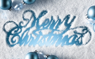 Snowy merry christmas greeting