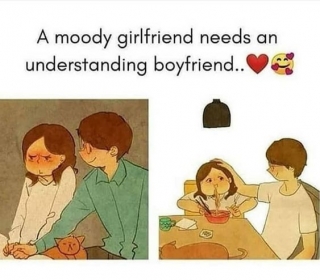 Moody girl need understanding boy