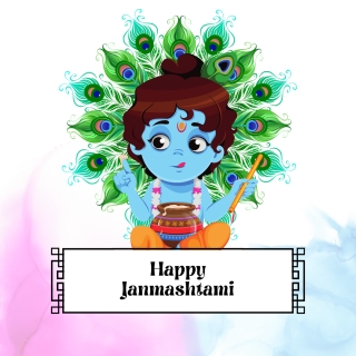 Colourful bal gopal janmashtami whatsapp
