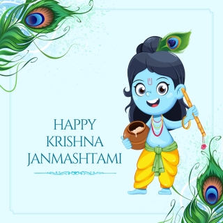 Colourful krishna janmashtami whatsapp 1