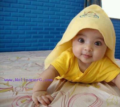 Download Baby in yellow - Cute baby- For Mobile Phone