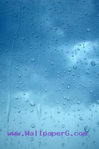 Blue water droplets