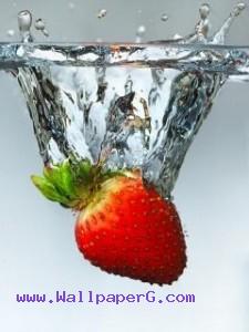 Strawberry in water