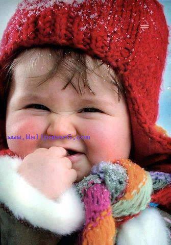 Baby in winter hat