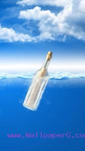Bottle in water