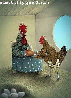 Funny rooster