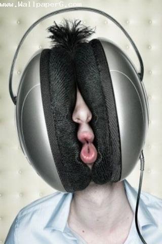 Funny music boy headphone