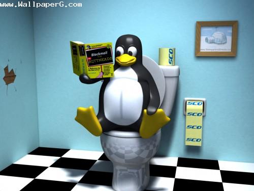 Penguine reading book