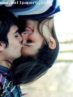 Lucky boy and girl kissin