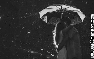 Love couple hug and kiss in rain hot wallpaper 102