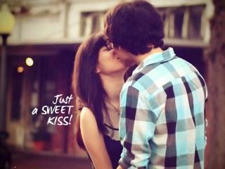 Romantic love picture juat a sweet kiss