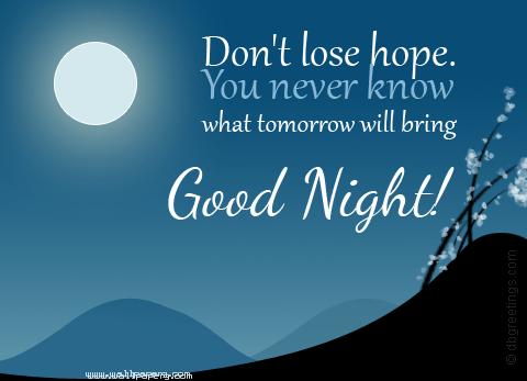Good night quote wish