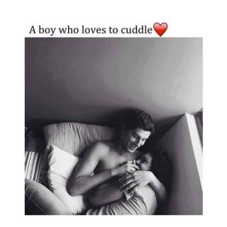 A boy who love u cuddle quote image