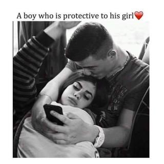 A boy who protective to his girl quote image