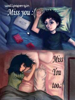 Image miss you and miss you too boy girl