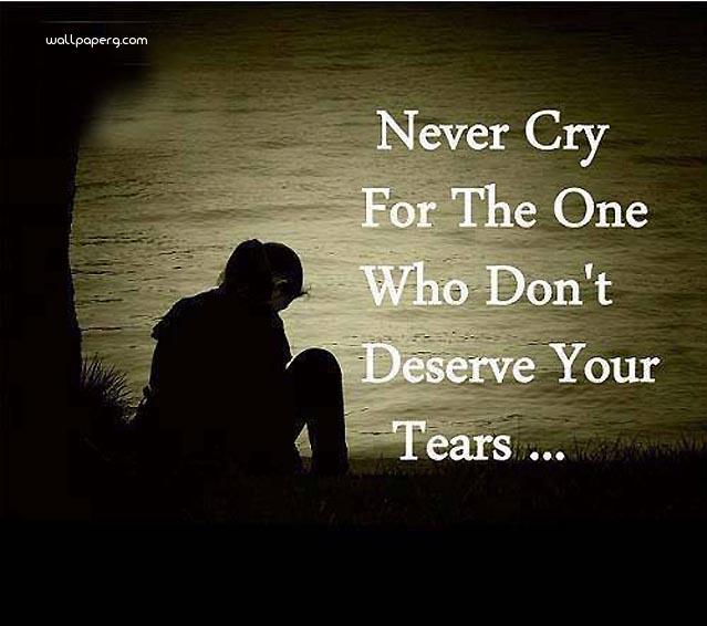 Never cry best sad quote image