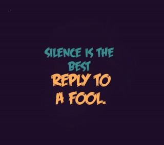 Silence is best reply to a fool motivational quote image