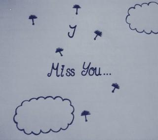 Hand written miss you image