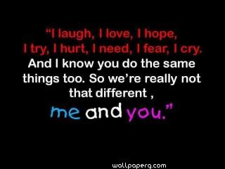 Me and you love hd quote wallpaper