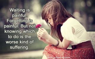 Waiting is painful hd quote wallpaper for girl