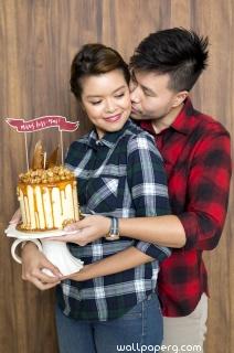 Christmas girl boy and cake