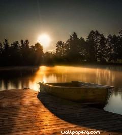 Sunset along with the boat