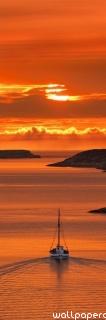 Sailing in the orange sunset