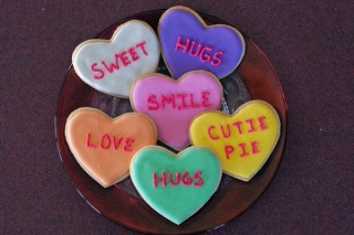 Conversation heart cookies