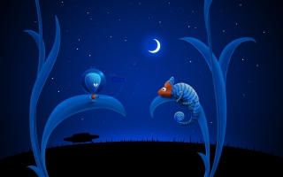 Alien moon and chameleon