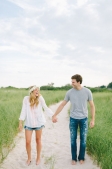 Sand walk of sweet couple