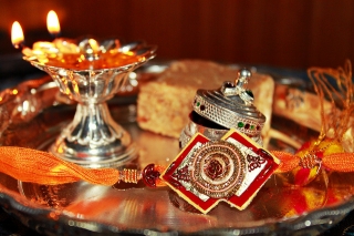 Decorated thali for raksha bandhan