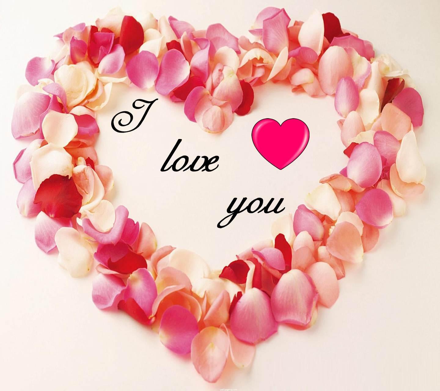 Download I love you hd wallpaper for mobile - Heart and rose hd ...